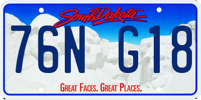 SD license plate 76NG18