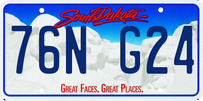 SD license plate 76NG24