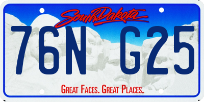 SD license plate 76NG25