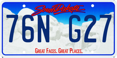 SD license plate 76NG27