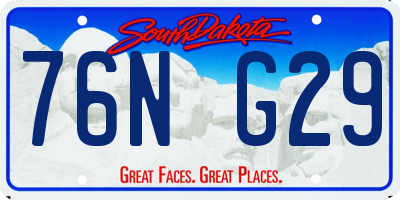 SD license plate 76NG29