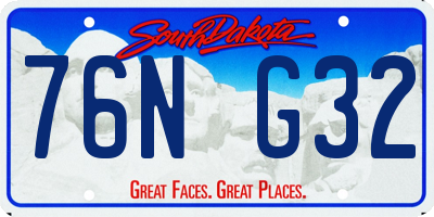 SD license plate 76NG32