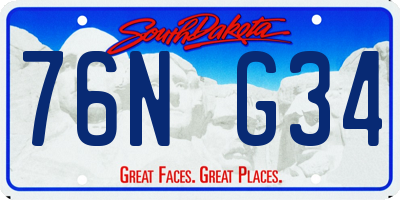 SD license plate 76NG34