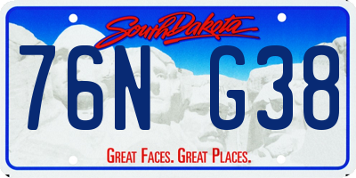 SD license plate 76NG38