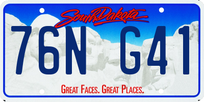 SD license plate 76NG41