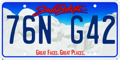 SD license plate 76NG42