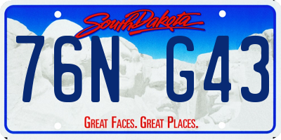 SD license plate 76NG43