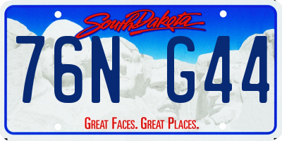 SD license plate 76NG44