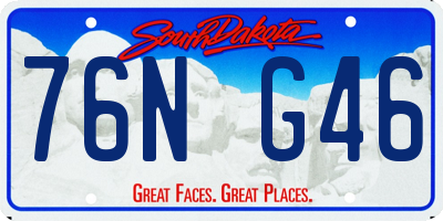 SD license plate 76NG46