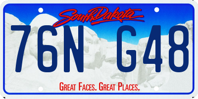 SD license plate 76NG48