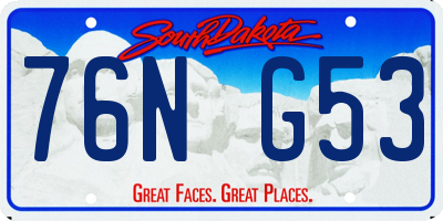SD license plate 76NG53