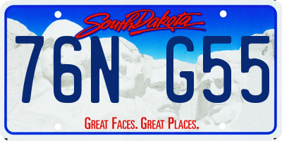 SD license plate 76NG55