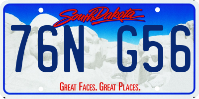 SD license plate 76NG56