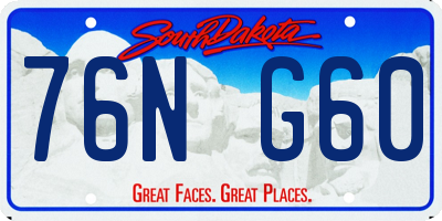 SD license plate 76NG60