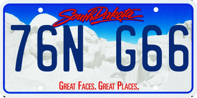 SD license plate 76NG66