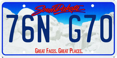 SD license plate 76NG70