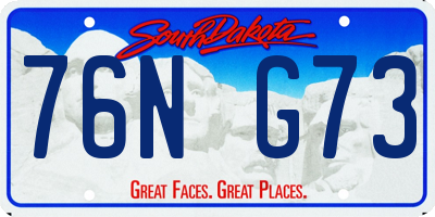 SD license plate 76NG73