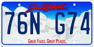 SD license plate 76NG74