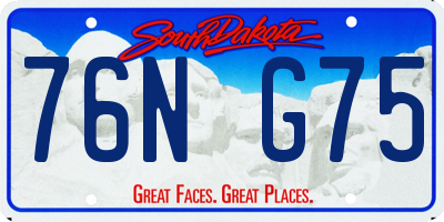 SD license plate 76NG75
