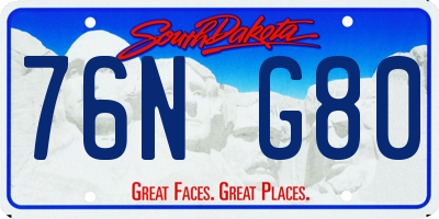 SD license plate 76NG80