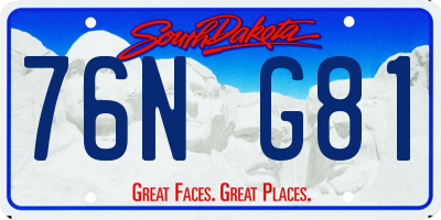 SD license plate 76NG81