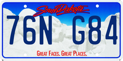SD license plate 76NG84