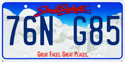 SD license plate 76NG85