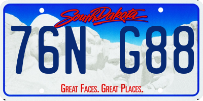 SD license plate 76NG88