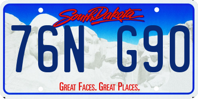 SD license plate 76NG90