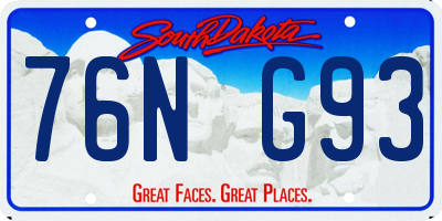 SD license plate 76NG93