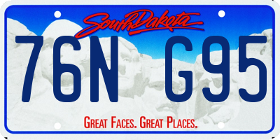 SD license plate 76NG95