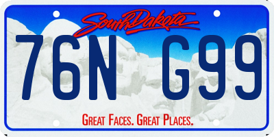 SD license plate 76NG99