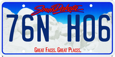 SD license plate 76NH06