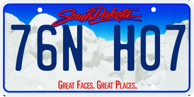 SD license plate 76NH07