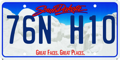 SD license plate 76NH10