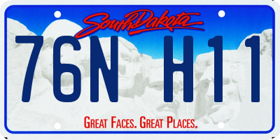 SD license plate 76NH11