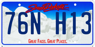 SD license plate 76NH13