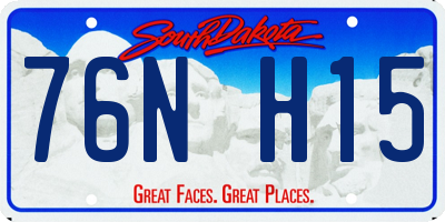 SD license plate 76NH15