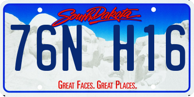 SD license plate 76NH16