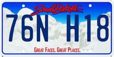 SD license plate 76NH18