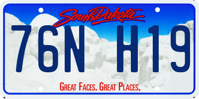 SD license plate 76NH19