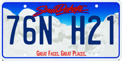 SD license plate 76NH21