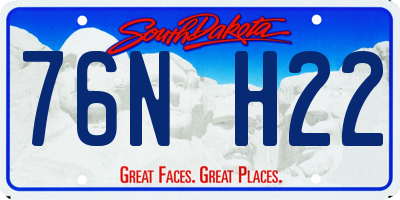 SD license plate 76NH22
