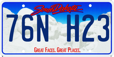 SD license plate 76NH23