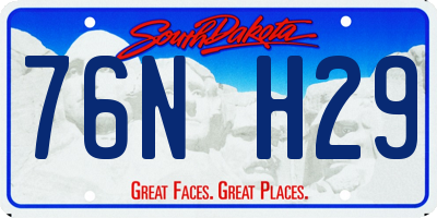 SD license plate 76NH29