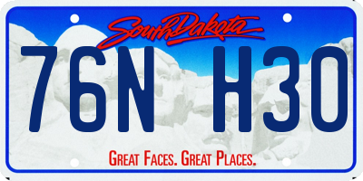 SD license plate 76NH30