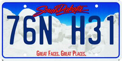 SD license plate 76NH31