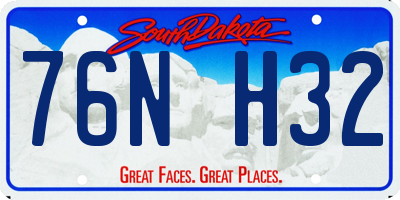 SD license plate 76NH32