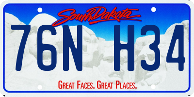 SD license plate 76NH34