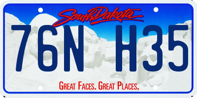 SD license plate 76NH35